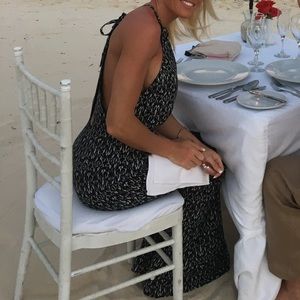 Forever 21 Sleeveless Black & White Pant Jumpsuit